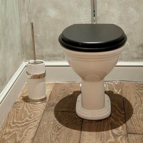 Portascopino per WC in ferro invecchiato - POT - Dauby - in metallo grezzo / in bronzo bianco / in ceramica