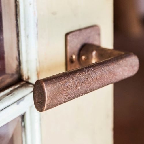 Maniglia per porta - PH1930 /QU - Dauby - in ferro invecchiato / in metallo grezzo / in bronzo bianco