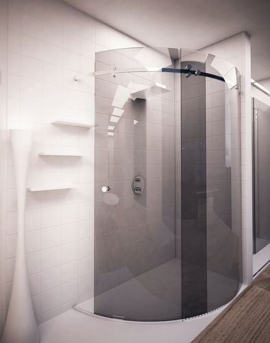 Box doccia all'italiana - CURVED - Usluga Glass - in vetro curvato / in acciaio inossidabile / con porta scorrevole
