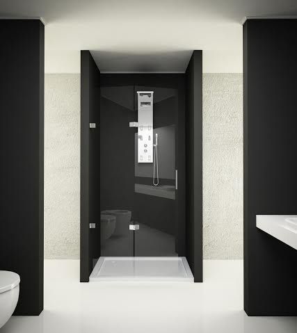 Box doccia in vetro - BUTTERFLY - Usluga Glass - con porta pieghevole / rettangolare