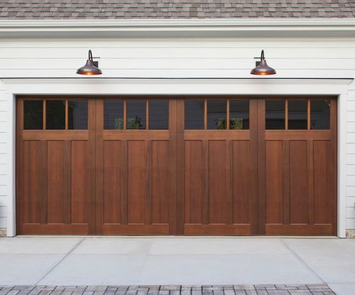 Porta sezionale per garage - RESERVE® WOOD CUSTOM - Copy door - battente / in cedro / con finitura ontano