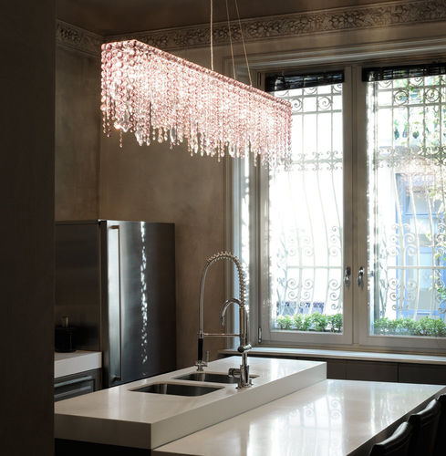 Lampadario contemporaneo - ARIEL - Lolli e Memmoli - in cristallo / alogeno / fatto a mano