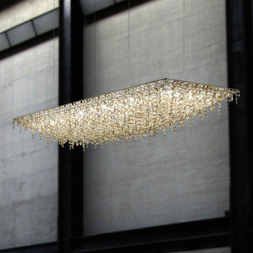 Lampadario design originale - UGOLINO RECTANGULAR - Lolli e Memmoli - in cristallo / alogeno / fatto a mano
