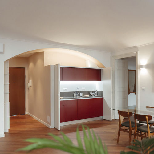 Cucina contemporanea - SU MISURA - MiniCucine.com - in melaminico / a scomparsa / compatta