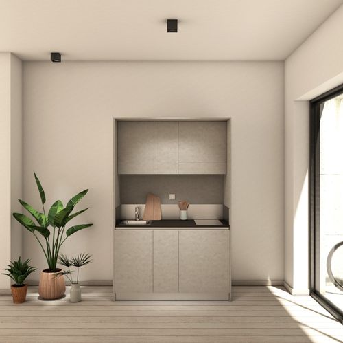 Mini cucina moderna - ARIA 139 - MiniCucine.com - compatta / in melaminico / monoblocco