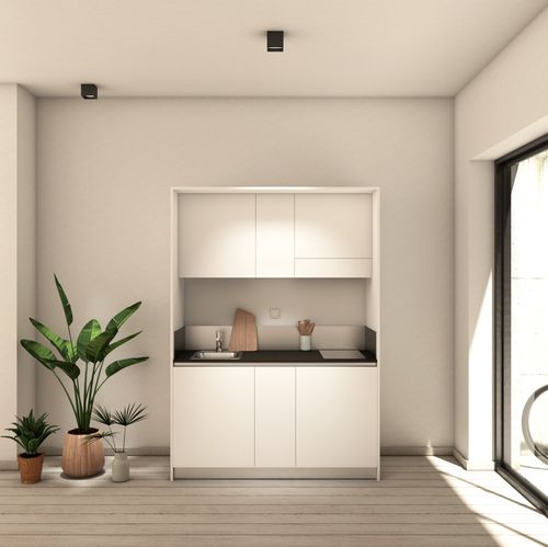 Mini cucina moderna - ARIA 154 - MiniCucine.com - compatta / in melaminico / monoblocco