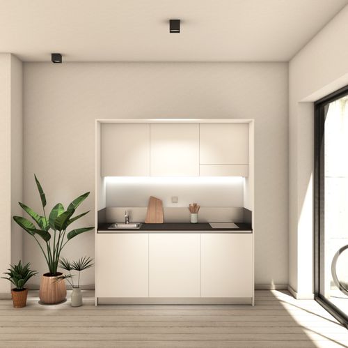 Mini cucina moderna - ARIA 184 - MiniCucine.com - compatta / in melaminico / monoblocco