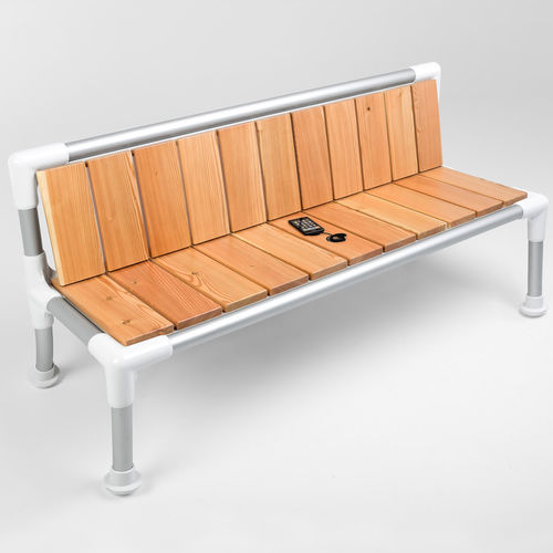 Panca per spazi pubblici contemporanea - SMART - Kreal - in legno / in alluminio / con schienale