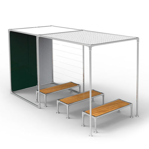 Panca per spazi pubblici contemporanea - KAGP108 - Kreal - in legno / in alluminio / senza schienale
