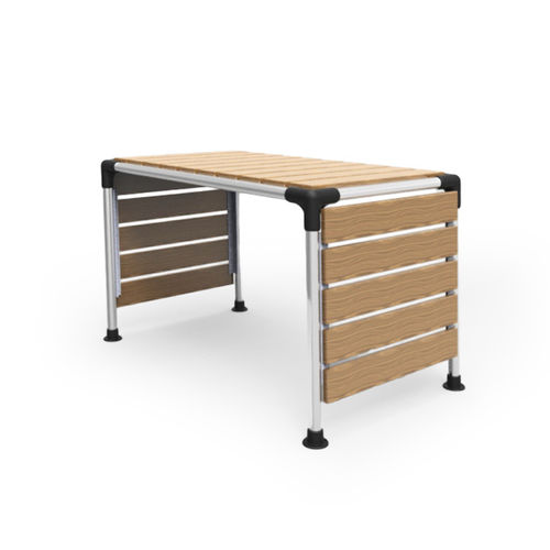 Tavolo contemporaneo - KAGP061 - Kreal - in alluminio / con supporto in alluminio / rettangolare