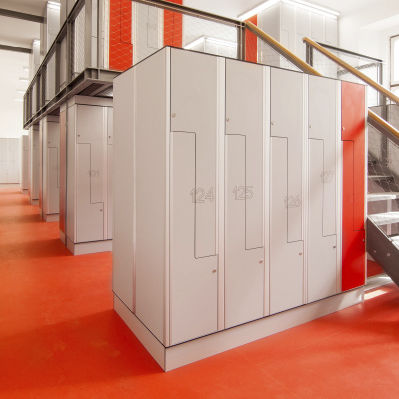 Armadietto spogliatoio in laminato - MFC - Frajt s.r.o. - a combinazione / per edifici pubblici / per impianto sportivo