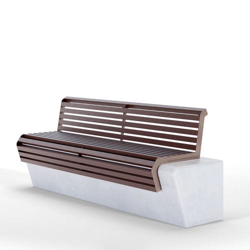 Panca per spazi pubblici contemporanea - FLAT 1 - RECY - THE ITALIAN LAB SRL - in acciaio / in plastica riciclata / con schienale