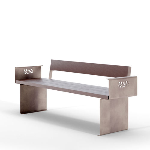 Panca per spazi pubblici contemporanea - CLAPS RECY - THE ITALIAN LAB SRL - in acciaio galvanizzato / in plastica riciclata / con schienale