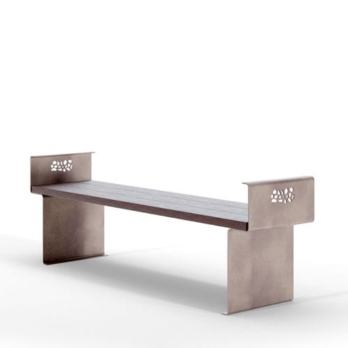 Panca per spazi pubblici contemporanea - CLAPS SEAT RECY - THE ITALIAN LAB SRL - in acciaio galvanizzato / in plastica riciclata / senza schienale