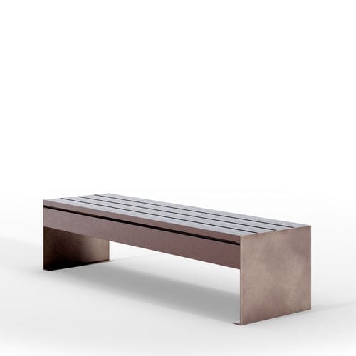 Panca per spazi pubblici contemporanea - ETIC SEAT RECY - THE ITALIAN LAB SRL - in lamiera d'acciaio / in plastica riciclata / senza schienale