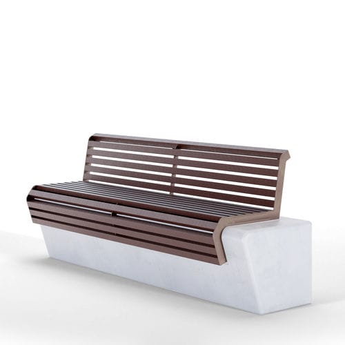 Panca per spazi pubblici contemporanea - FLAT 1 RECY - THE ITALIAN LAB SRL - in plastica riciclata / con schienale / senza braccioli