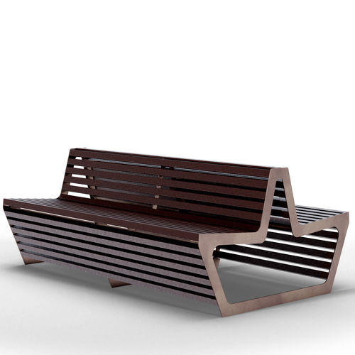 Panca per spazi pubblici contemporanea - WOODY TWINS RECY - THE ITALIAN LAB SRL - in acciaio / in acciaio inossidabile / in plastica riciclata