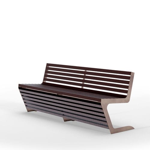Panca per spazi pubblici contemporanea - WOODY RECY - THE ITALIAN LAB SRL - in acciaio galvanizzato / in acciaio inossidabile / in plastica riciclata