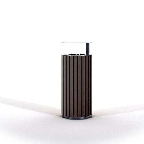 Portarifiuti pubblico - WOODY RECY - THE ITALIAN LAB SRL - in lamiera d'acciaio / in plastica riciclata / con coperchio