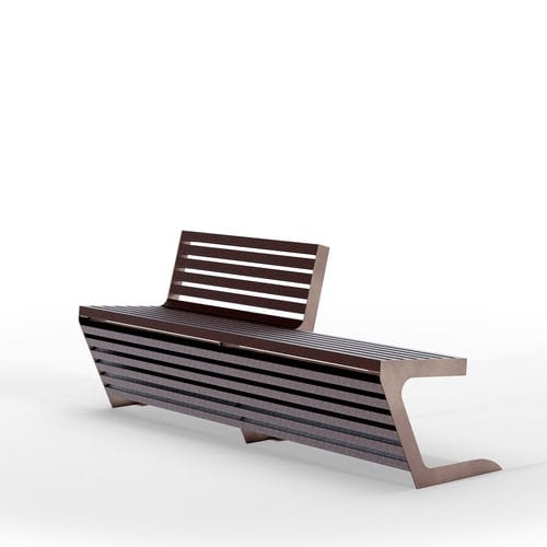 Panca per spazi pubblici contemporanea - WOODY 50/50 RECY - THE ITALIAN LAB SRL - in acciaio / in acciaio inossidabile / in plastica riciclata