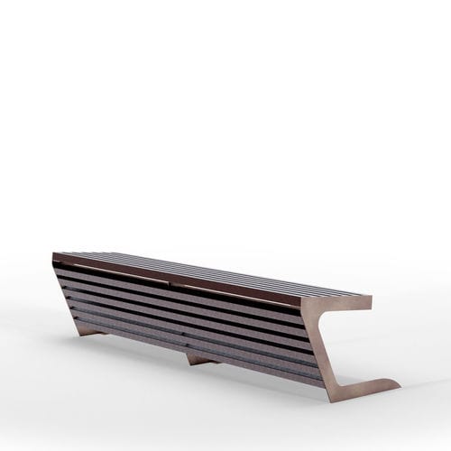 Panca per spazi pubblici contemporanea - WOODY seat RECY - THE ITALIAN LAB SRL - in acciaio / in acciaio inossidabile / in plastica riciclata