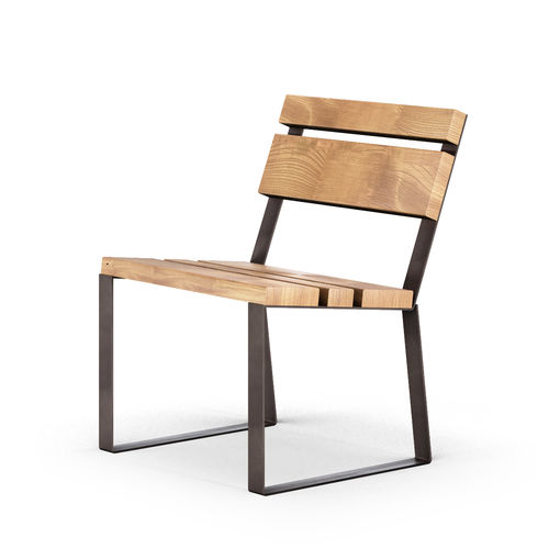 Sedia contemporanea - EASY EVO - THE ITALIAN LAB SRL - urbana / in legno esotico / con supporto in lamiera di acciaio
