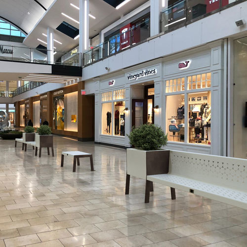 Panca per spazi pubblici contemporanea - MALL ELES - THE ITALIAN LAB SRL - in lamiera d'acciaio / in acciaio galvanizzato / in acciaio con rivestimento a polvere