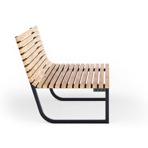 Panca per spazi pubblici contemporanea - URBAN RELAX S - THE ITALIAN LAB SRL - in legno esotico / in acciaio galvanizzato / in acciaio con rivestimento a polvere
