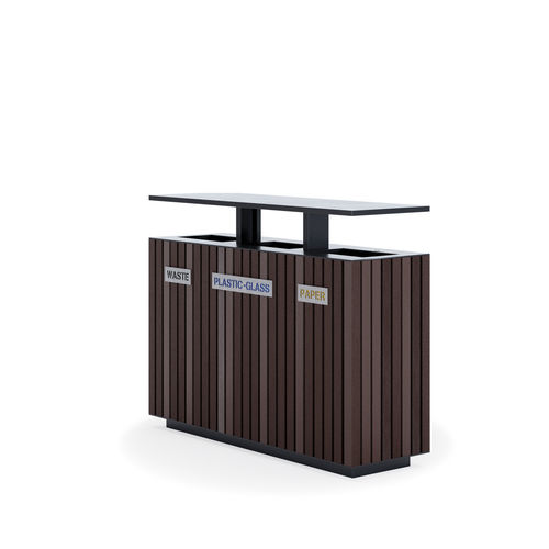Portarifiuti pubblico - RETRÒ MULTI RECY - THE ITALIAN LAB SRL - per raccolta differenziata / in lamiera d'acciaio / in plastica riciclata