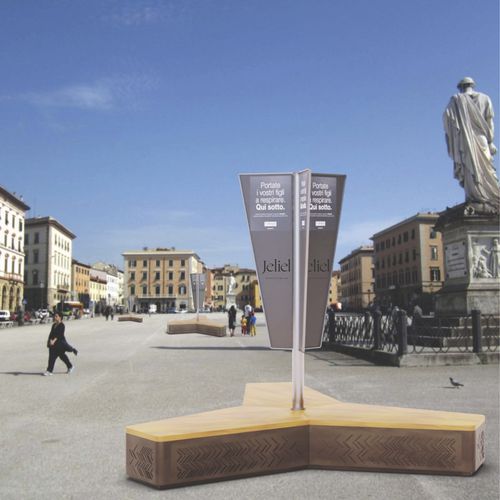 Panca per spazi pubblici contemporanea - CHARM THE BREATH - THE ITALIAN LAB SRL - in legno / in calcestruzzo ad alte prestazioni / senza schienale