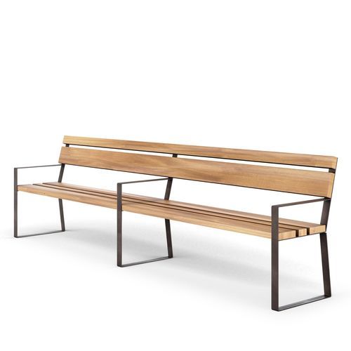 Panca per spazi pubblici contemporanea - EASY EVO 3.0 - THE ITALIAN LAB SRL - in legno / in acciaio / con schienale