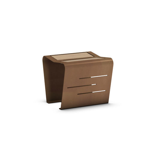 Sgabello contemporaneo - MAC WOOD - THE ITALIAN LAB SRL - in legno esotico / con supporto in lamiera di acciaio / a slitta