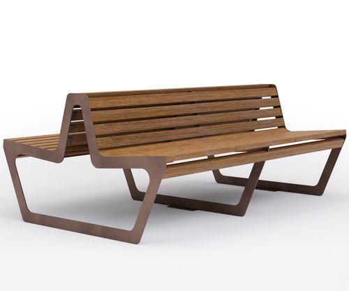 Panca per spazi pubblici contemporanea - WOODY TWINS - THE ITALIAN LAB SRL - in legno composito / in acciaio / in WPC