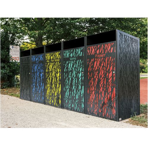 Portarifiuti pubblico - COVER BIN LINES - THE ITALIAN LAB SRL - per raccolta differenziata / in lamiera d'acciaio / con coperchio
