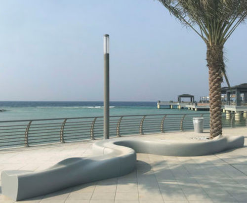 Panca per spazi pubblici contemporanea - DUNE CURVE - THE ITALIAN LAB SRL - in calcestruzzo ad alte prestazioni / senza schienale / senza braccioli