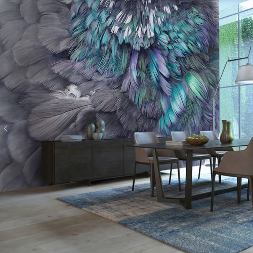 Carta da parati contemporanea - AR-1 FEATHER WALL - AREA environments - in lino / in vinile / con motivo pelle di animale