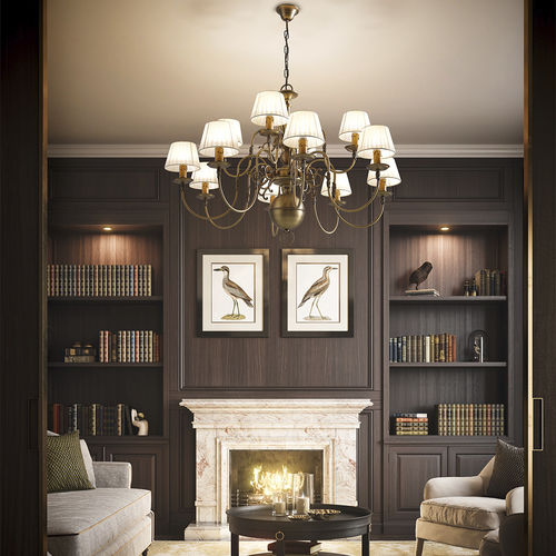 Lampadario classico - DUTCH: CT-4216/12 OA - Artinox - in metallo / in tessuto