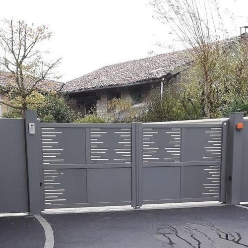 Cancello battente - Loft - GYT - destro / in alluminio / a lamelle