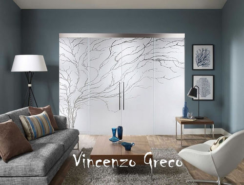 Porta da interno - Vincenzo Greco - in vetro / scorrevole / vetrata