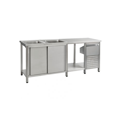Piano di lavoro in acciaio inossidabile - Jimo Cooling Technology - per cucina professionale / con bordi quadrati
