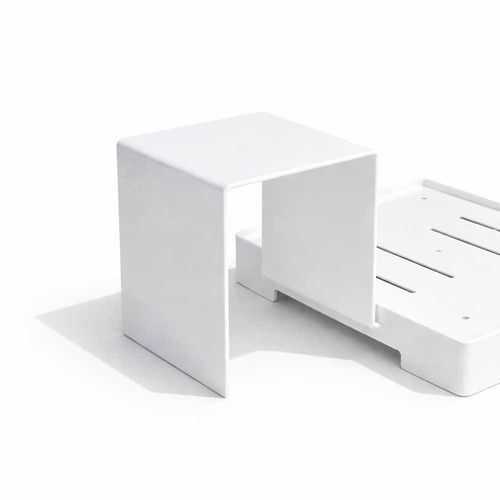 Tavolo d'appoggio contemporaneo - TRONA - in Plexiglas® / rettangolare / su misura