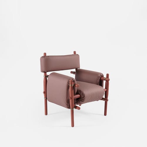 Poltrona contemporanea - WAIKIKI - DANTE - Goods and Bads - in ecopelle / in rovere / grigia