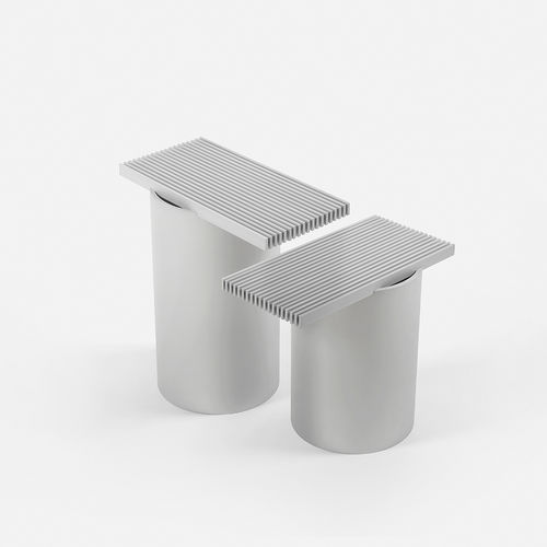 Tavolo d'appoggio contemporaneo - VENT - DANTE - Goods and Bads - in alluminio / con supporto in alluminio / rettangolare