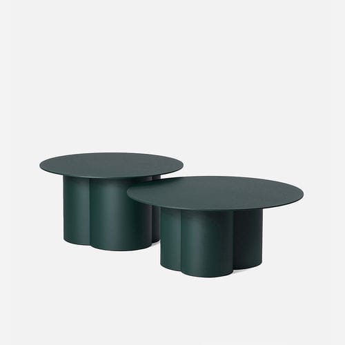 Tavolo d'appoggio contemporaneo - Rayons - DANTE - Goods and Bads - in acciaio con rivestimento a polvere / con supporto in acciaio termolaccato / rotondo
