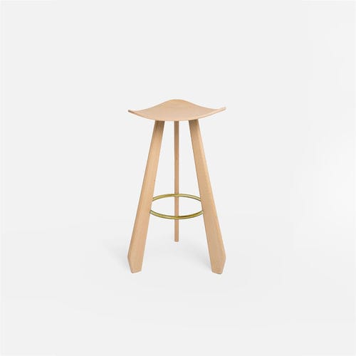 Sgabello da bar contemporaneo - THE THIRD - DANTE - Goods and Bads - in pelle / in legno compensato / in legno massiccio