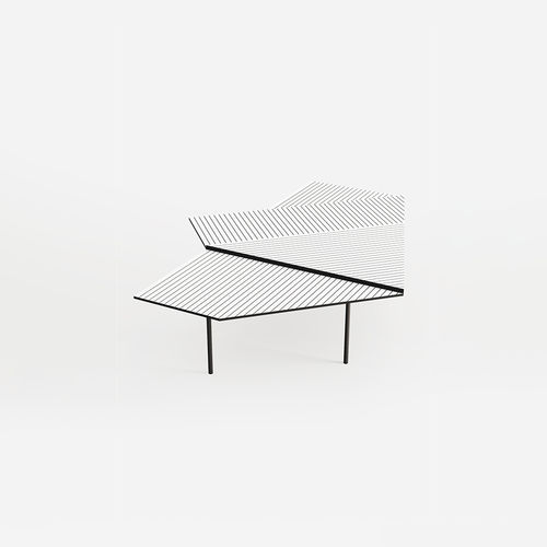 Tavolo d'appoggio design minimalista - PINSTRIPE - DANTE - Goods and Bads - in legno compensato / con supporto in acciaio / piatto
