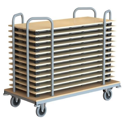 Carrello portatavoli - HORIZONTAL PREMIUM - Mott Mobile Systeme GmbH &Co. KG - contract / in alluminio / in acciaio termolaccato