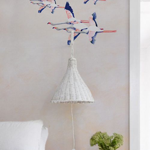 Carta da parati contemporanea - FLAMINGO ROSE - Maison Lévy - in tessuto / con animali / rosa