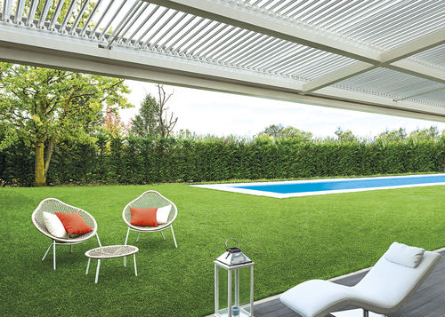 Pergola addossata - PARTERRE : ONDULA - Frigerio Living - autoportante / in alluminio / a lamelle orientabili