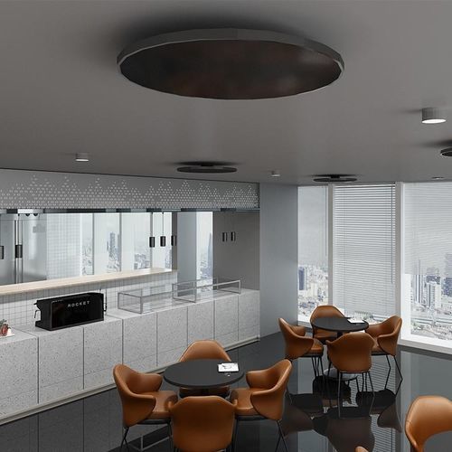 Stufa ad infrarossi da soffitto - G-CERA-ROUND - Infralia - elettrica / contract / tubo radiante